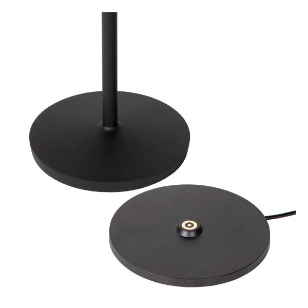 Lucide JUSTINE - Lampe de table Rechargeable Intérieur/Extérieur - Batterie/Piles - LED Dim. - 1x2W 2700K - IP54 - Avec station de charge sans fil - Noir - détail 2